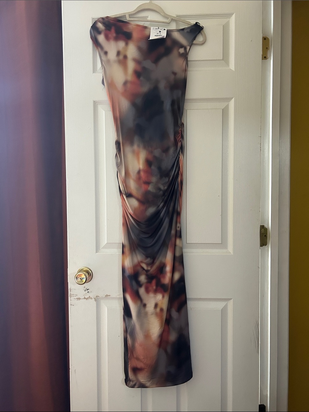 Bershka Multi-Color Abstract Sleeveless Maxi Dress
